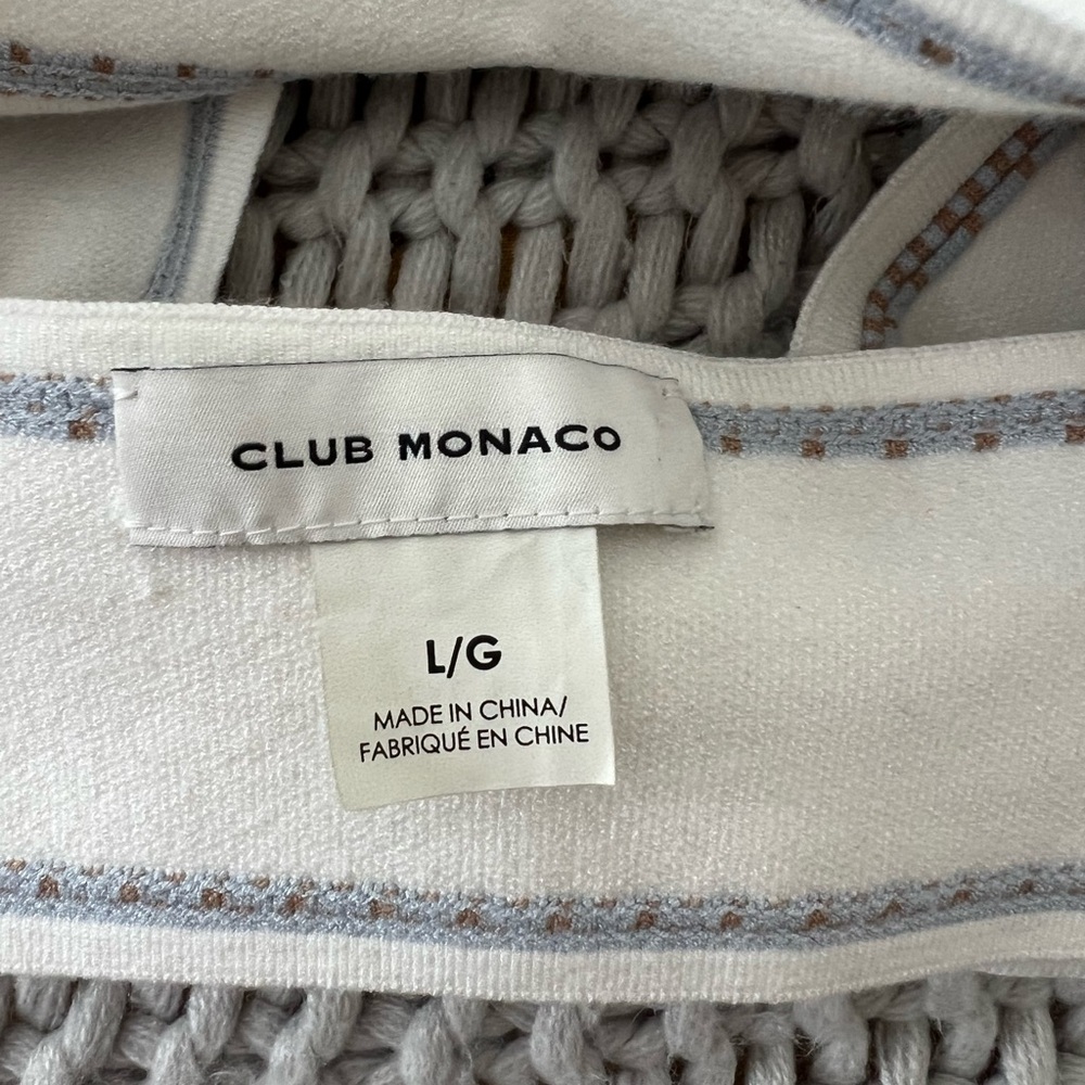 NWT Club Monaco Raeni Knit Cross Back Halter Crop Top - Picture 7 of 8